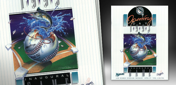This is the inaugural game poster done for the Florida Marlins